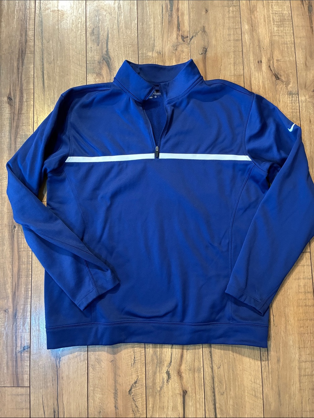 Nike Golf Royal Blue 1/4 Zip Pullover with White Chest Stripe